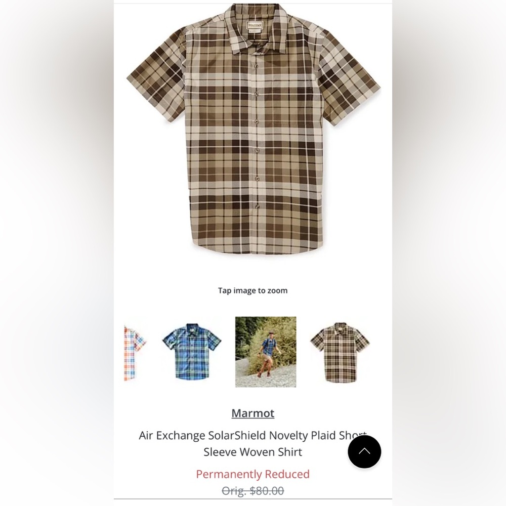 Marmot Men's Plaid Button-Down Shirt - Brown and Cream